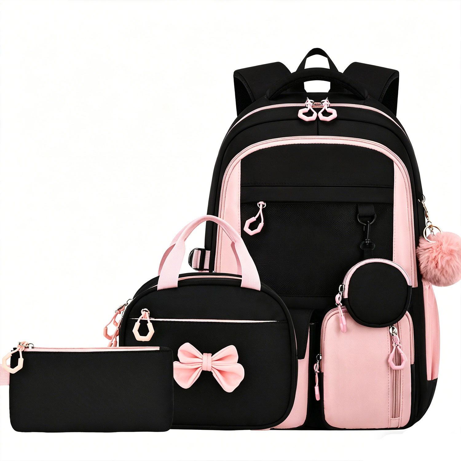 Interior Design Handbook - Schulranzen-Set für Mädchen, große Schultasche, Kawaii-Grundschulrucksack,