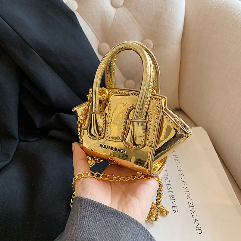 Interior Design Gold - Trendige Mini-Kopfhörertasche Umhängetaschen Goldene Geldbörse Handtaschen