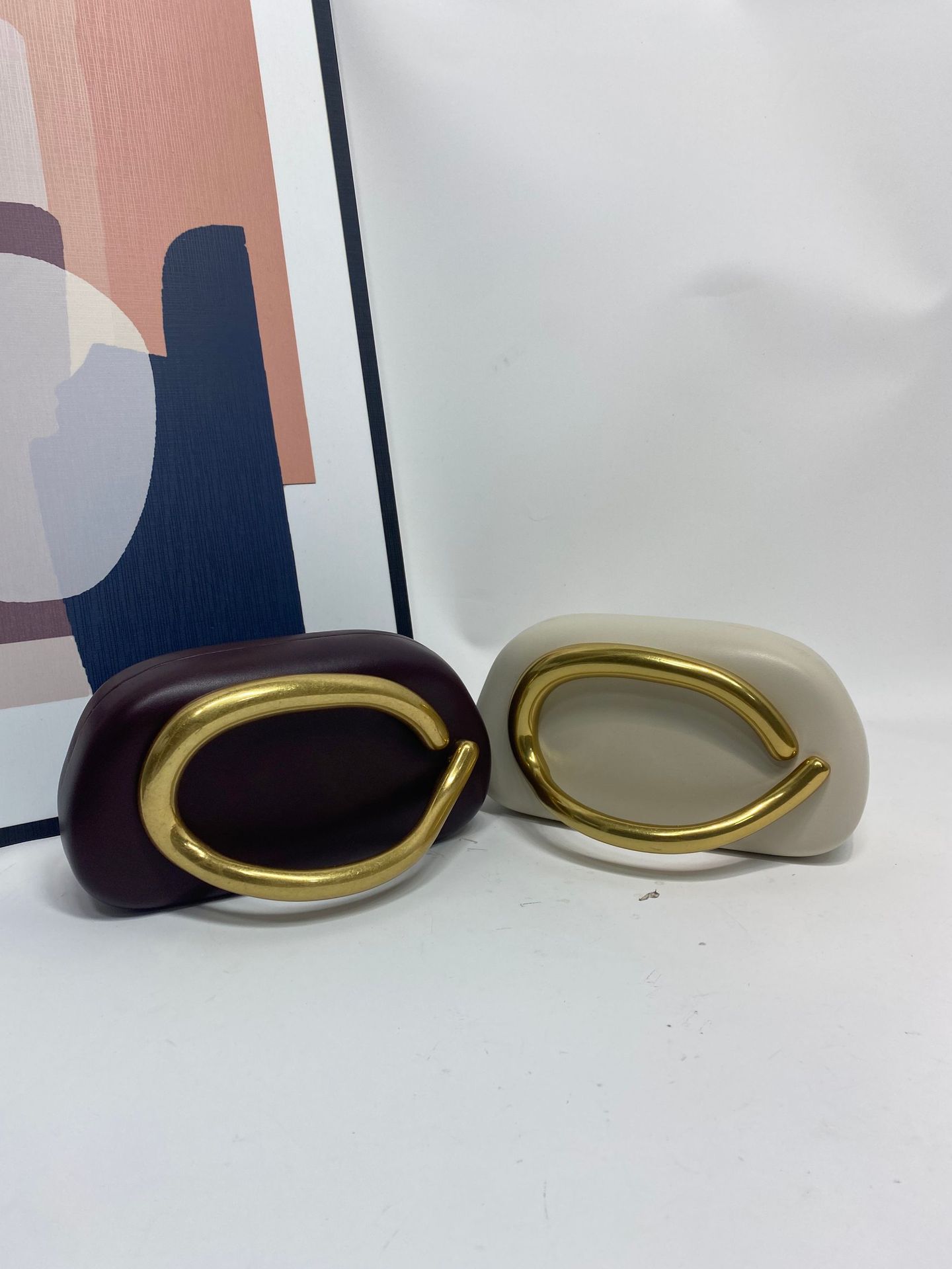 Interior Design Gold - Große Gold Metall Verschluss Clutch Abendtaschen