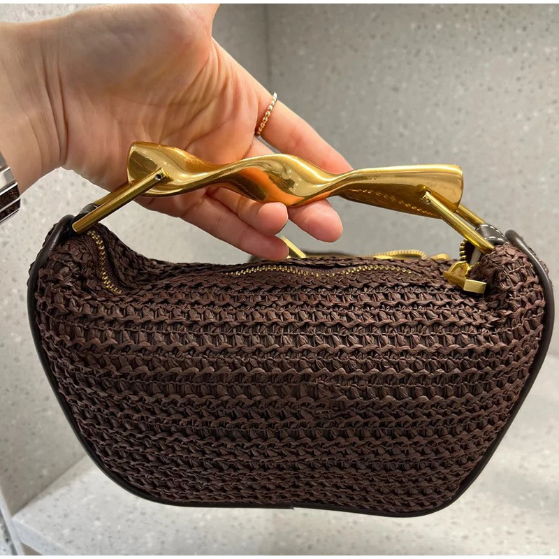 Interior Design Gold - Gold Griff Marke handgewebte Handtasche exquisite