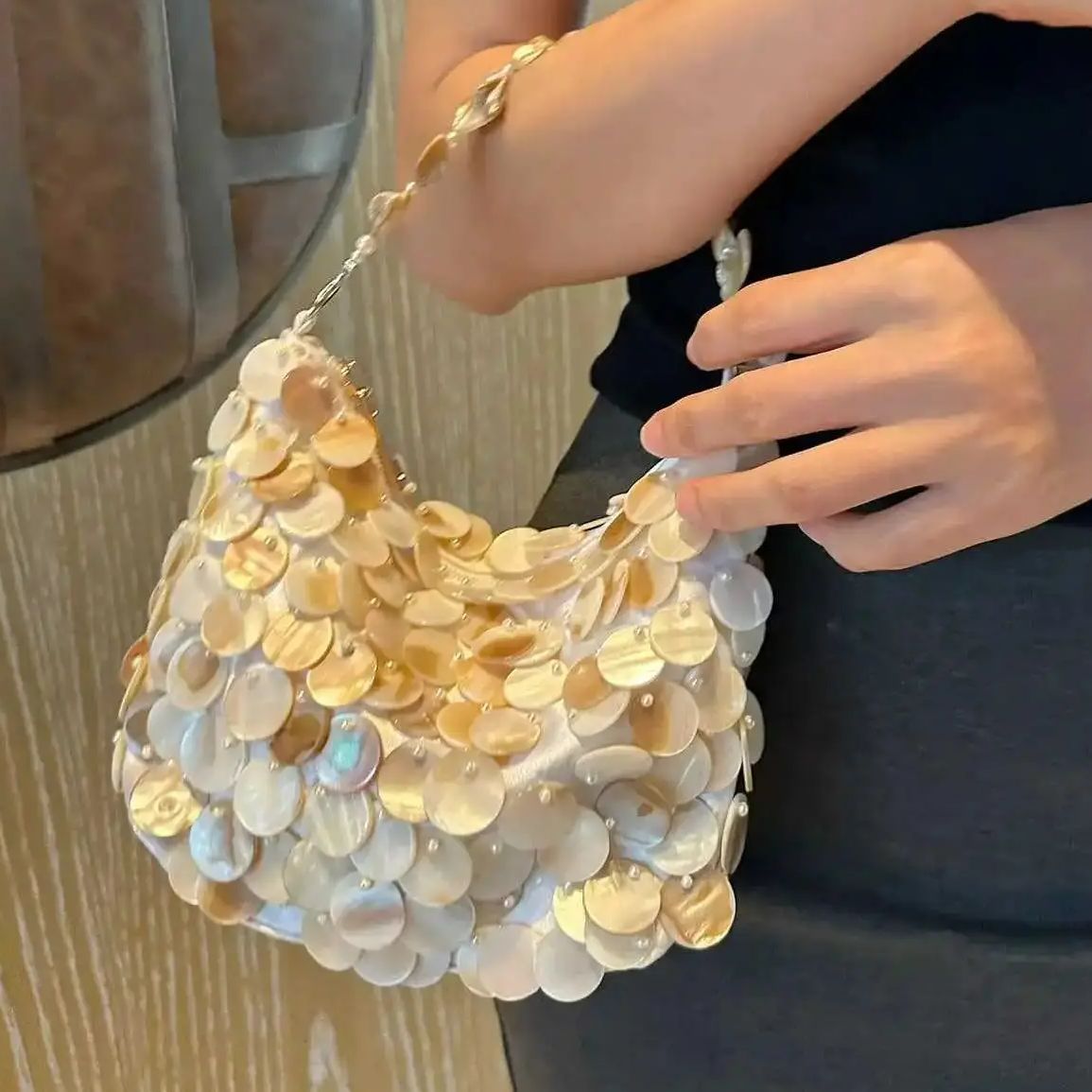 Interior Design Intern - Luxus Pailletten interne Kette Shell handgemachte