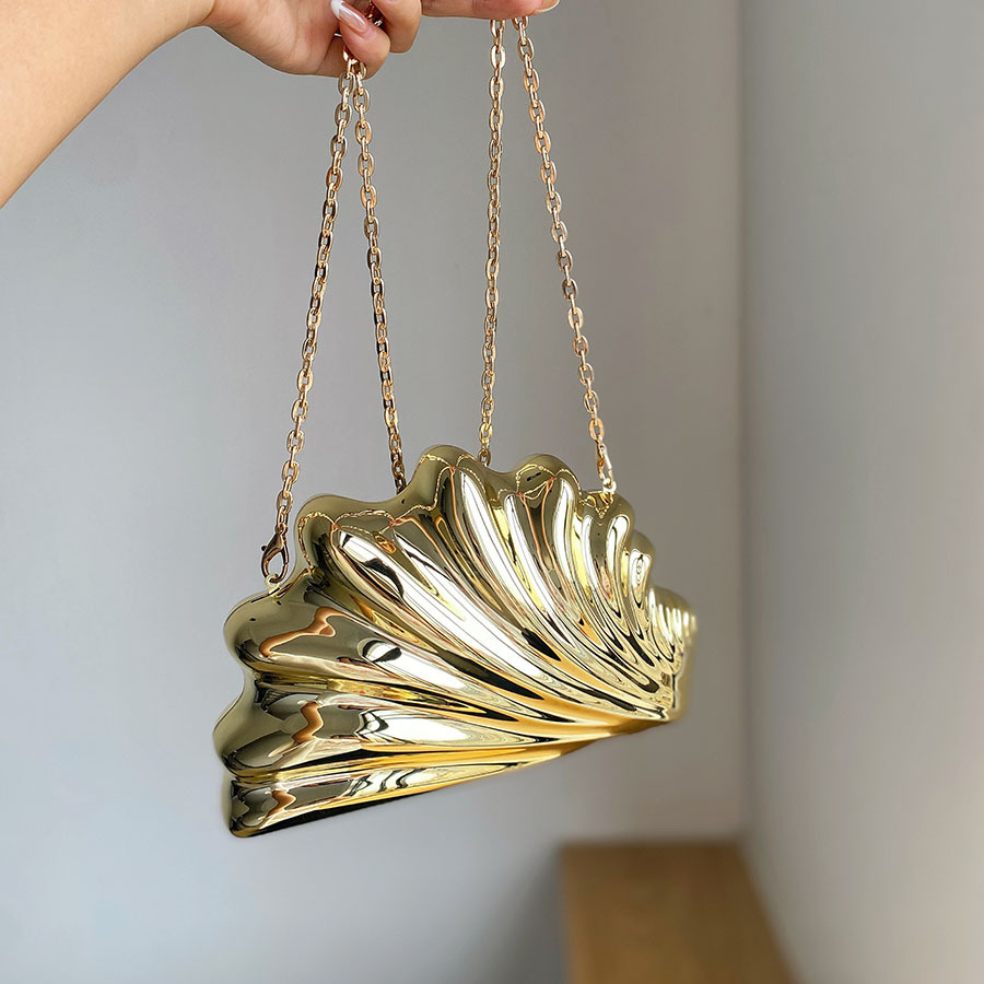 Interior Design Gold - Gold Silber Abendtasche Geldbörse Unregelmäßiges Design