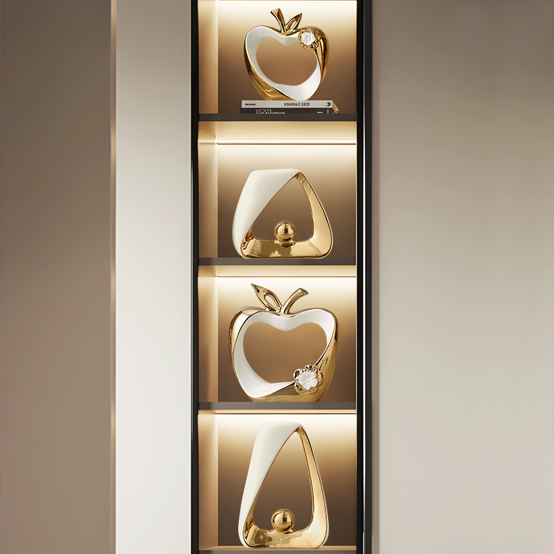 Interior Design Gold - Goldenes hohles Keramik handwerk, Apfel modells