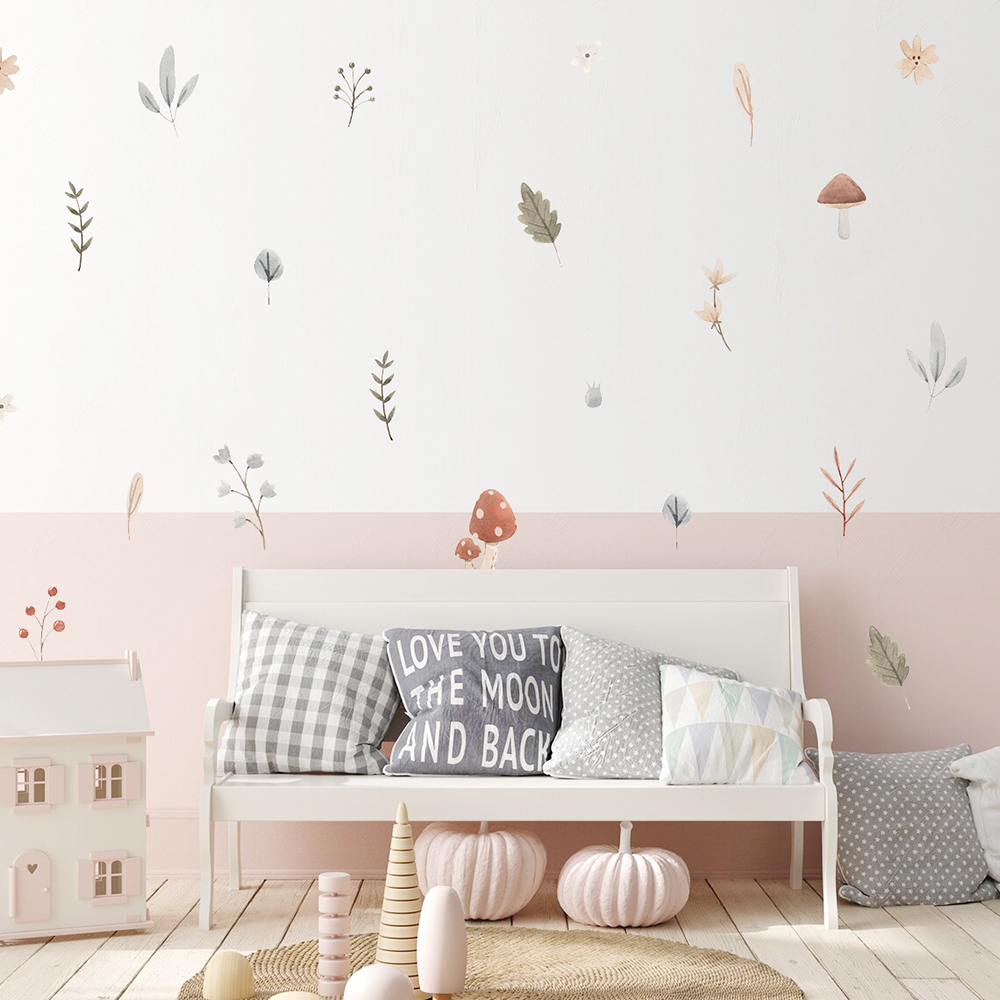 Boho Cartoon Pilz Zweig Blätte – Interior Design Quotes Bewertung und Preis